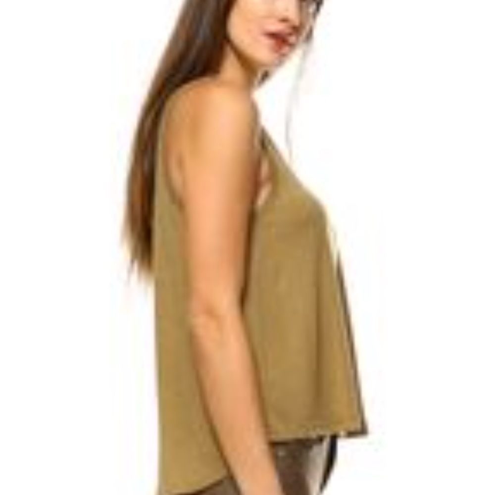 Khaki Cropped Tank - Picture 3 of 4